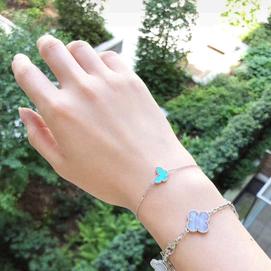 [basloveJW]BUTTERFLY TÜRKIS SCHMETTERLINGSARMBAND SILBER