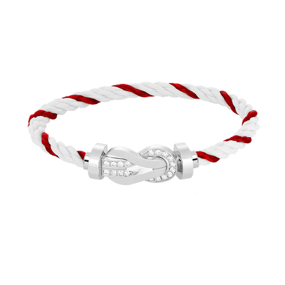 [AURORA]CHANCE GROSSES 8-FACH-SCHNALLE HALBDIAMANTARMBAND SILBER