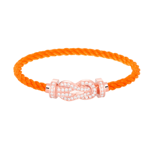 [AURORA]CHANCE LARGE 8 FIGURE BUCKLE FULL DIAMOND BRACELET ROSE GOLD