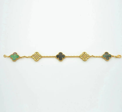 [AURORA]CLOVER 5 MOTIF GRAY MOP BRACELET COLLECTION