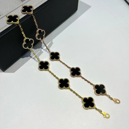 [AURORA]CLOVER 5 MOTIF ONYXS BRACELET COLLECTION