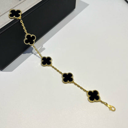 [AURORA]CLOVER 5 MOTIF ONYXS BRACELET COLLECTION