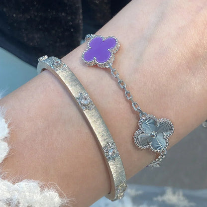 [AURORA] CLOVER 5 MOTIF VIOLET BRACELET COLLECTION