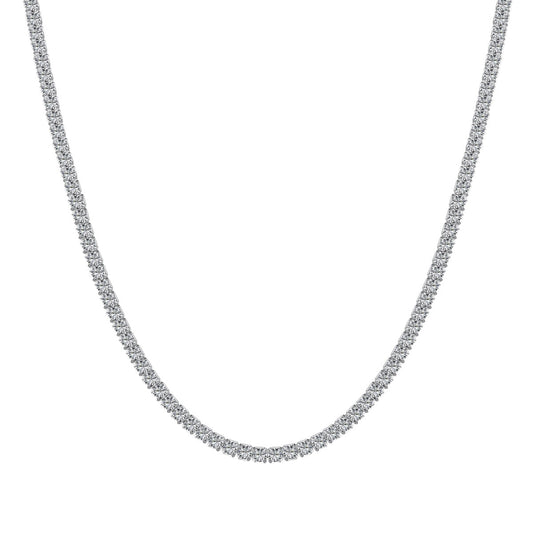 [AURORA]Delicate Round Shape Tennis Necklace