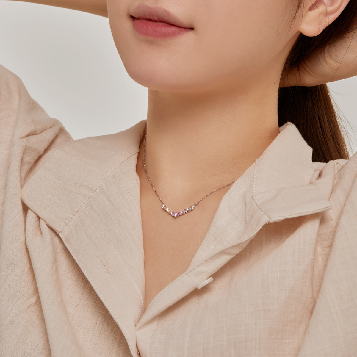 [AURORA]Dazzling Rainbow Necklace