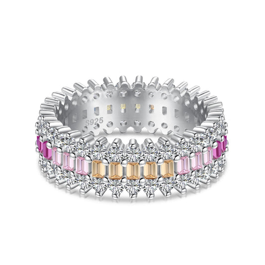 [AURORA]Ornate Colorful Radiant Cut Daily Ring