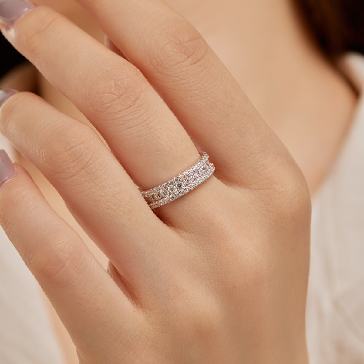 [AURORA]Delicate Colorful Round Cut Daily Ring