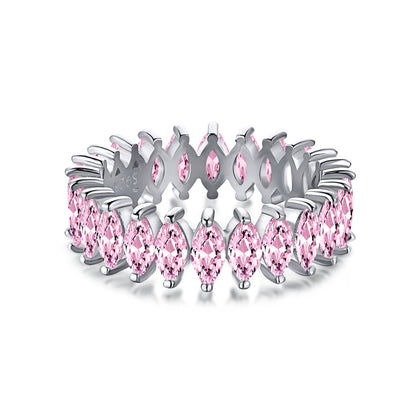 [AURORA]Gorgeous Marquise Cut Tennis Ring