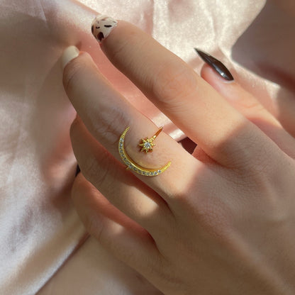 [AURORA]Eternity Moon & Star Ring