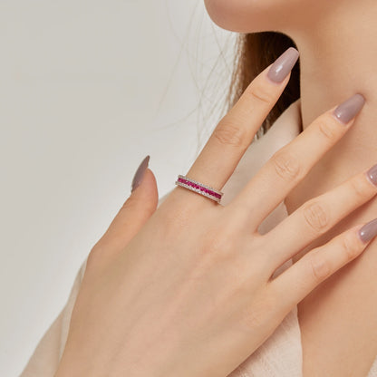 [AURORA]Delicate Colorful Round Cut Daily Ring