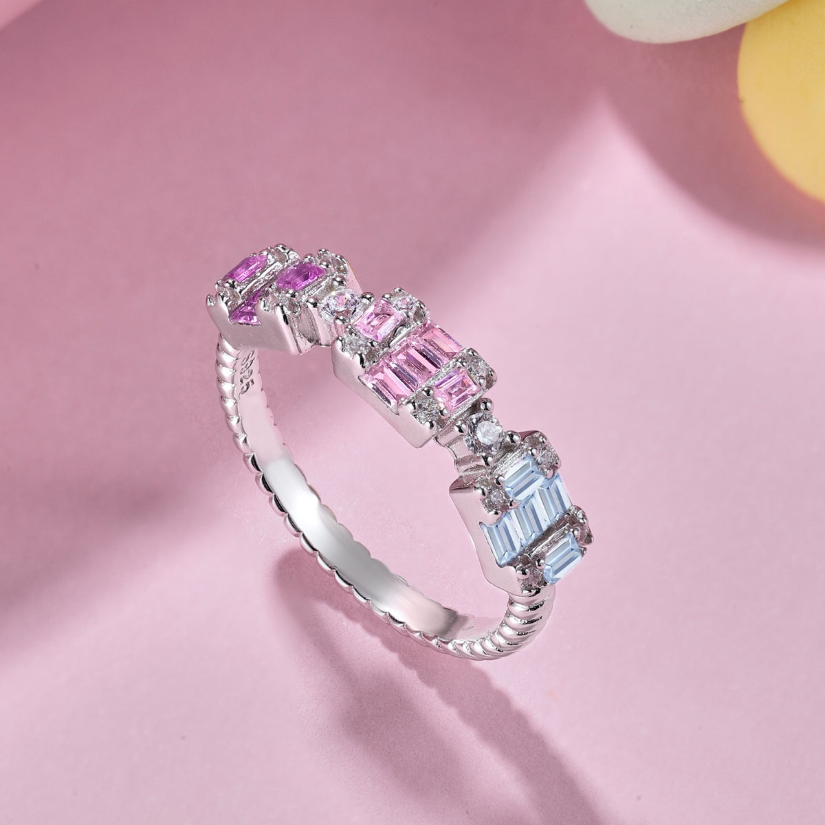 [AURORA]Unique Colorful Emerald Cut Party Ring