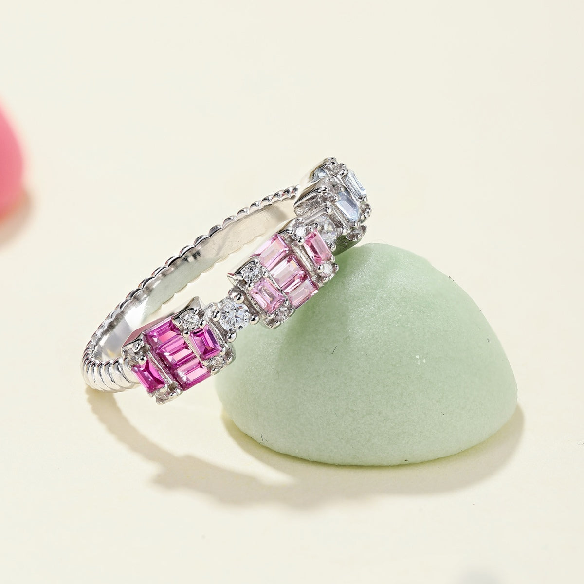 [AURORA]Unique Colorful Emerald Cut Party Ring