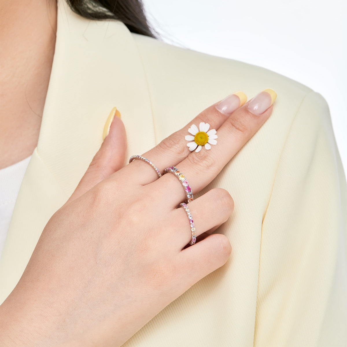 [AURORA]Dazzling Lustrous Round Cut Tennis Ring