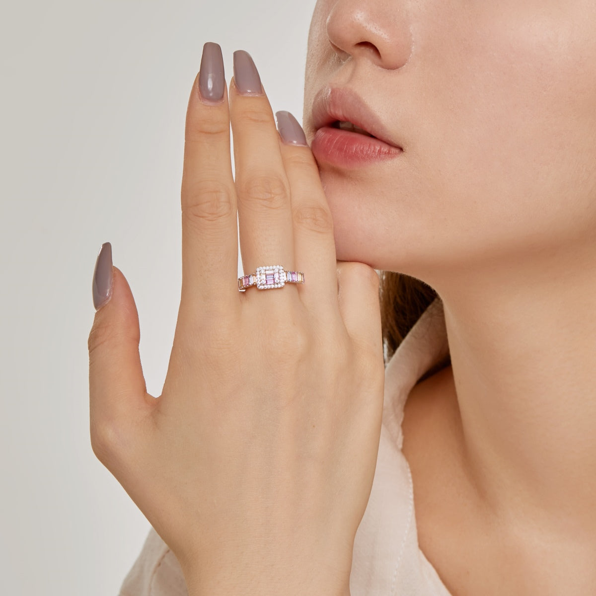 [AURORA]Exquisite Colorful Radiant Cut Party Ring