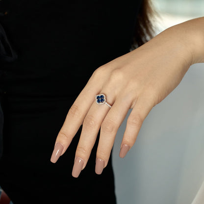 [AURORA]Four Leaf Clover Flower Design Ring