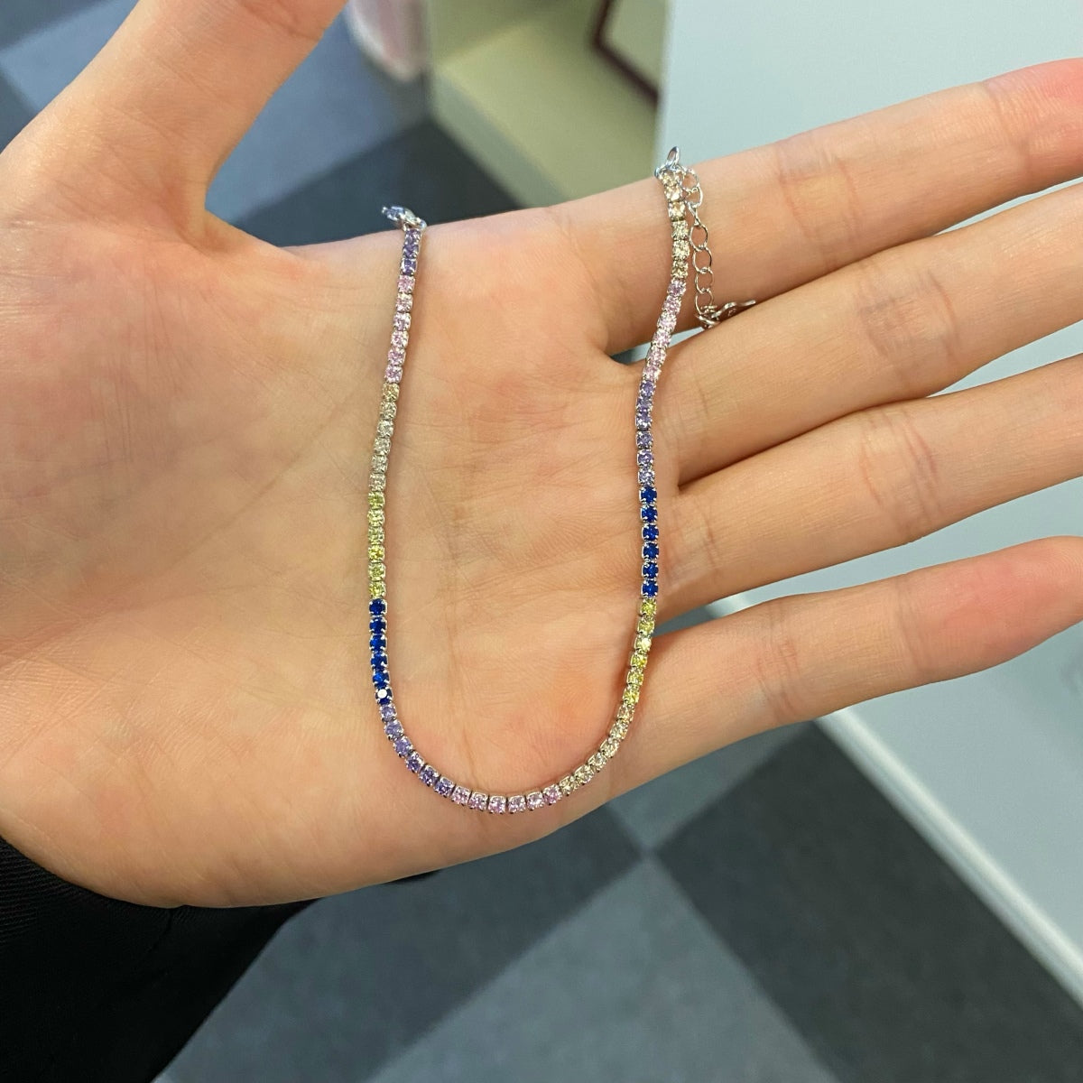 [AURORA]Radiant Shinning Princess Cut Tennis Bracelet