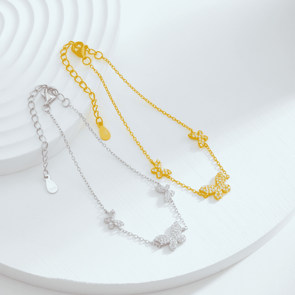 [AURORA]Delicate Butterfly Pendant Bracelet