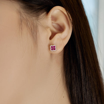 [AURORA]Four-Leaf Clover Flower Shaped Earrings