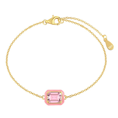 [AURORA]2.0 Carat Sparkling Colorful Emerald Cut Daily Bracelet