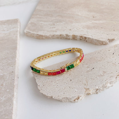 [AURORA]Brilliant Square Cut  Bracelet