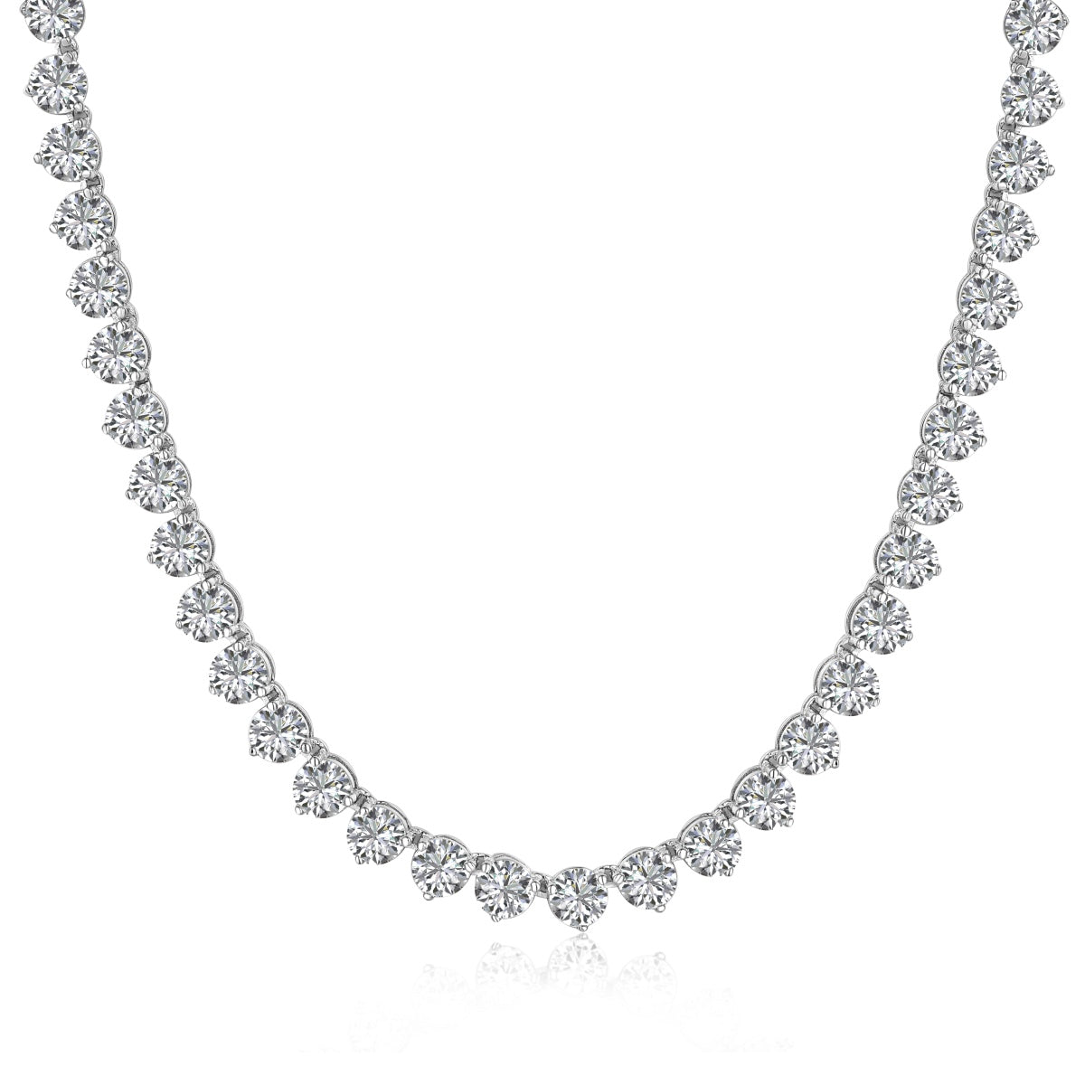 [AURORA]Ornate Heart Cut Tennis Necklace