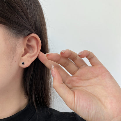 [AURORA]Sparkling Colorful Round Shape Earrings