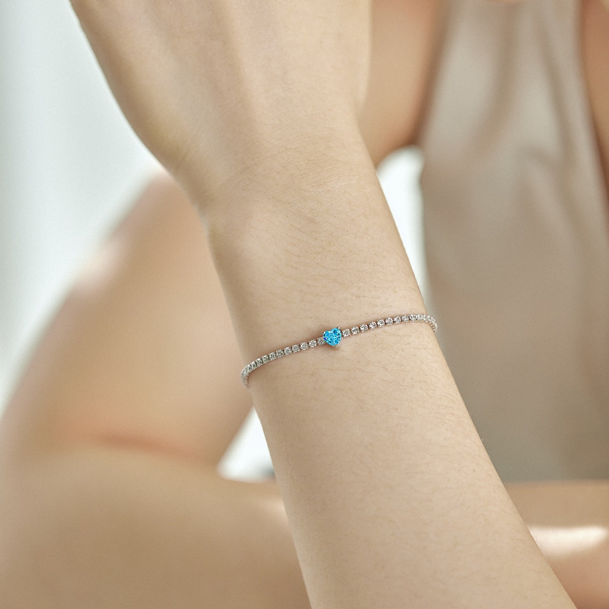 [AURORA]0.5 Carat Elegant Romantic Heart Shape Lover Bracelet