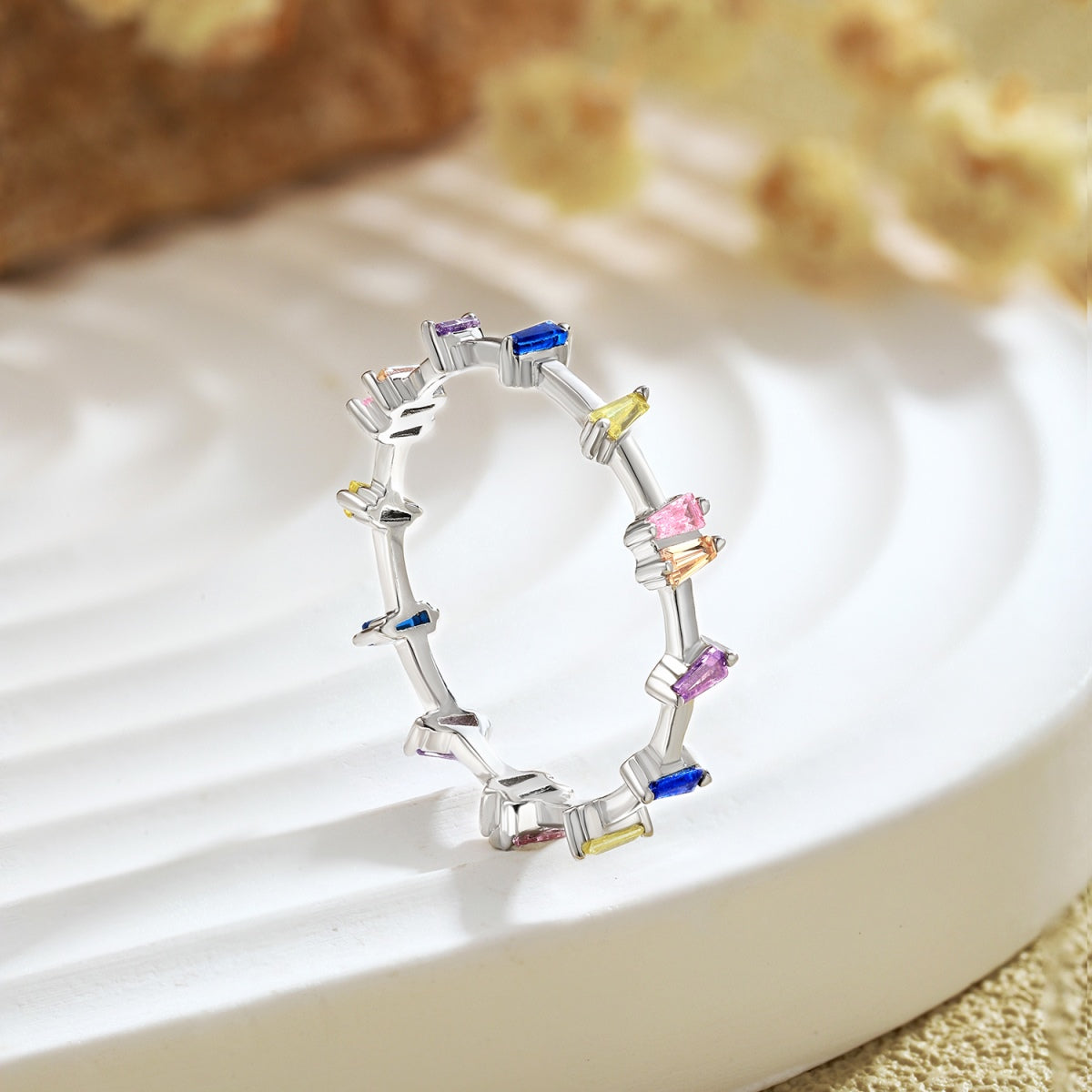[AURORA]Unique Trapezoid Cut Daily Ring
