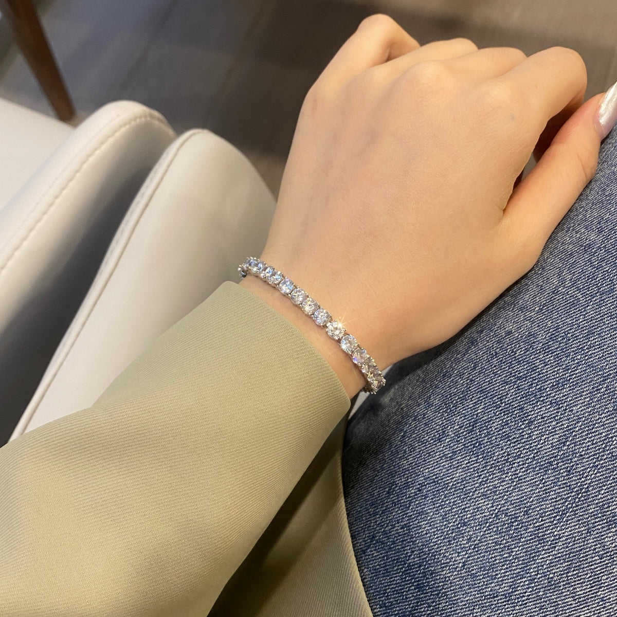 [AURORA]Ornate Sparkling Round Cut Wedding Bracelet