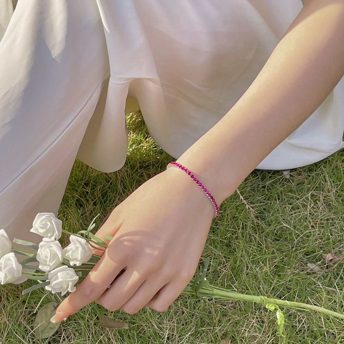 [AURORA]Radiant Colorful Round Cut Party Bracelet