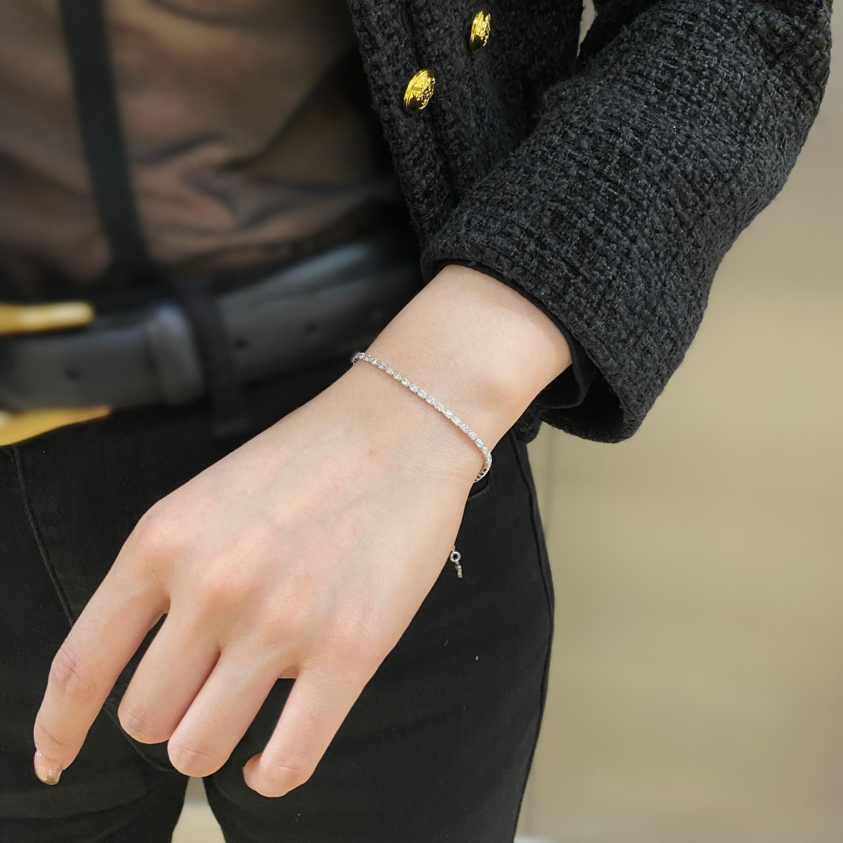[AURORA]Elegant Emerald Cut Daily Bracelet