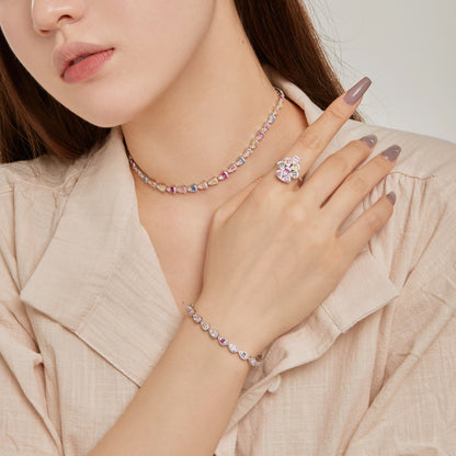 [AURORA]Radiant Colorful Rainbow Necklace