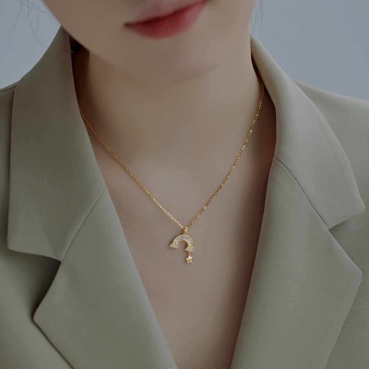 [AURORA]Unique Rainbow Star Necklace