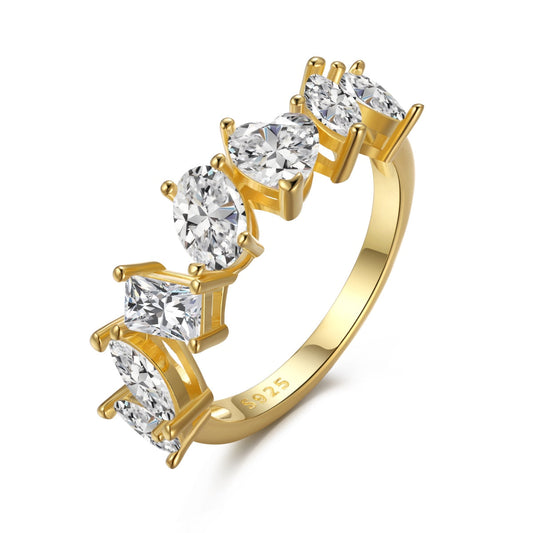 [AURORA]Delicate Multi Cut Ring