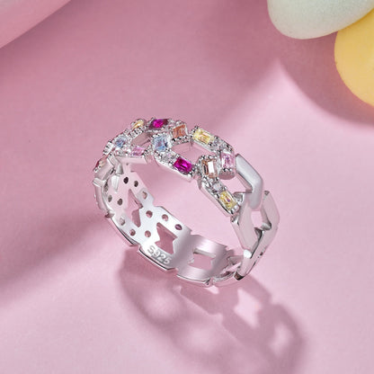 [AURORA]Sparkling Vibrant Emerald Cut Daily Ring