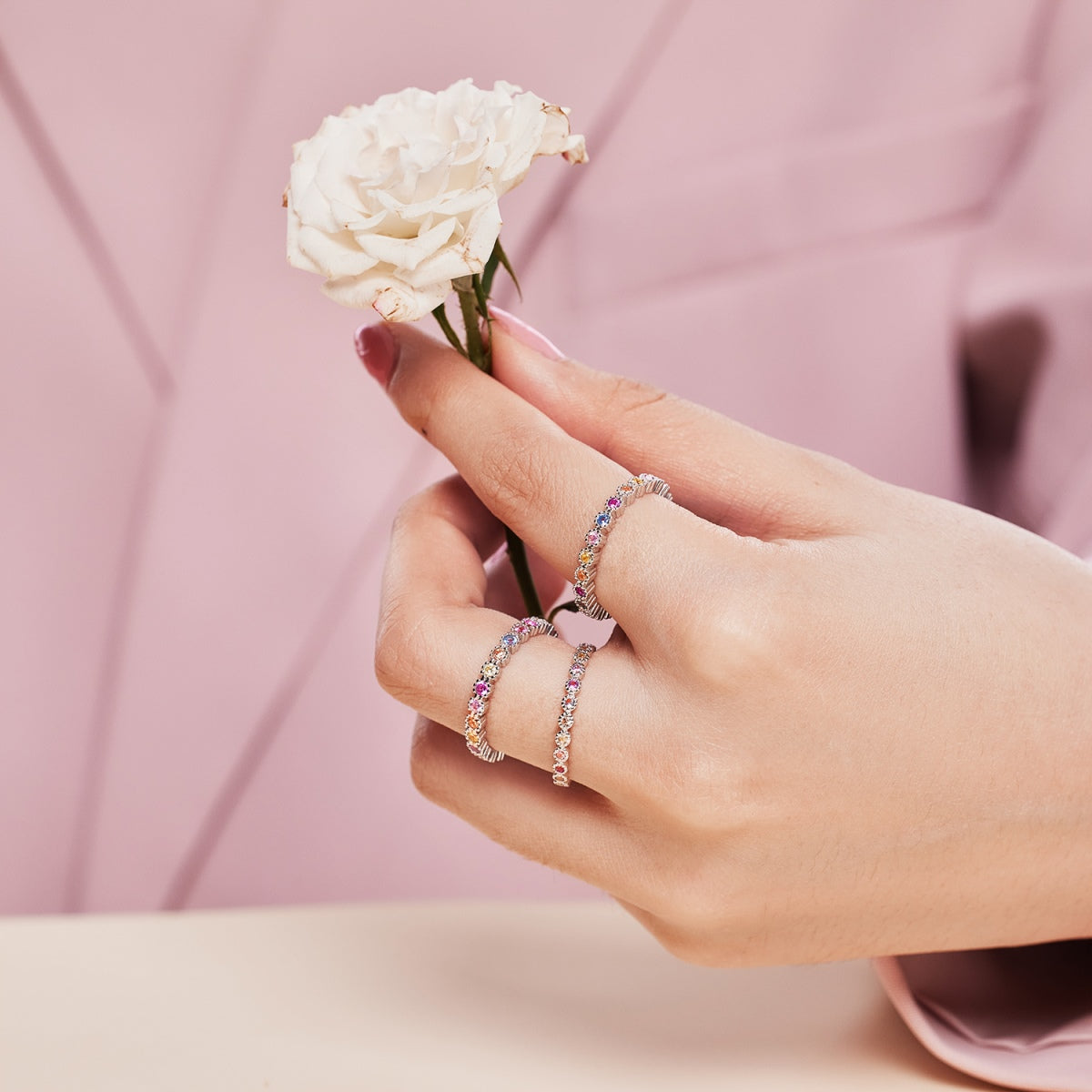 [AURORA]Exquisite Colorful Round Cut Party Ring
