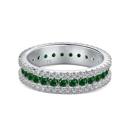 [AURORA]Delicate Colorful Round Cut Daily Ring