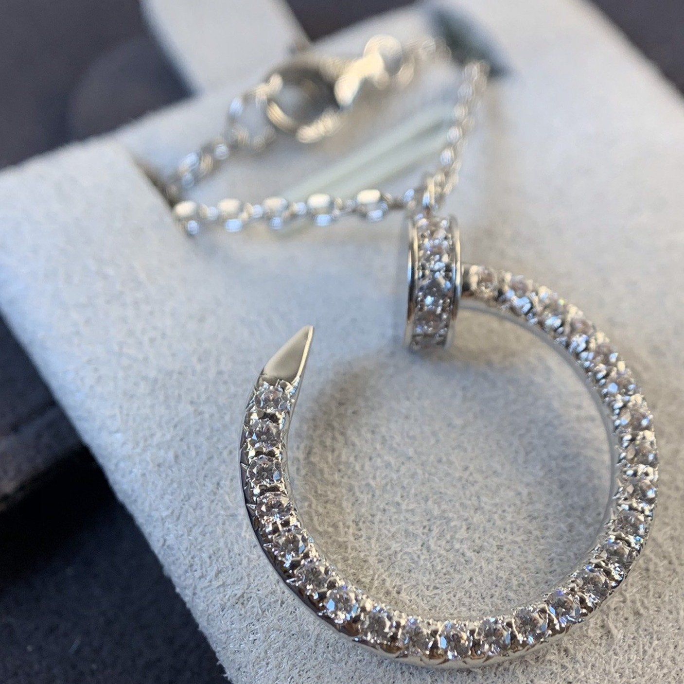 [AURORA]JUSTE NECKLACE SILVER DIAMONDS