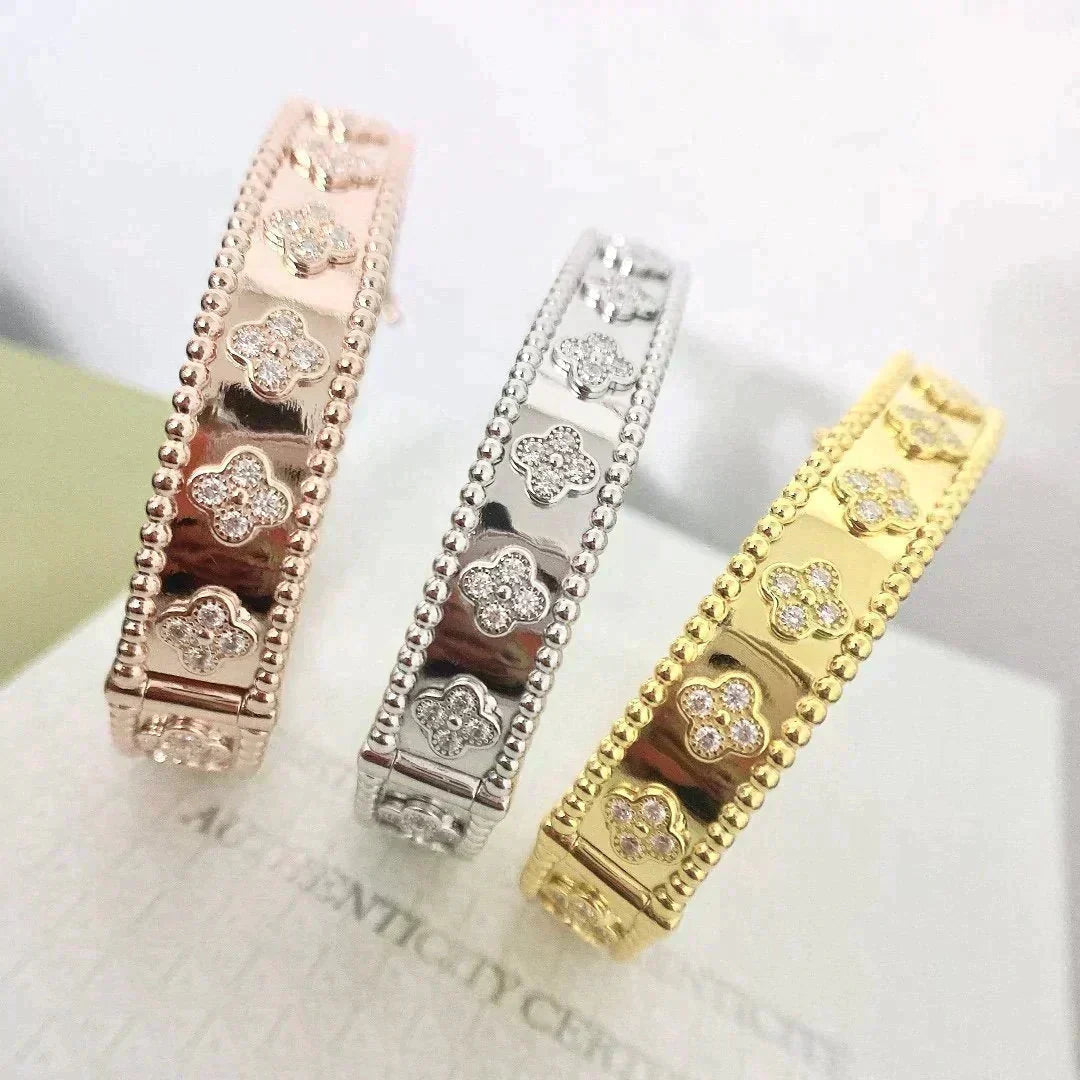 [basloveJW]CLOVER ARMBAND 8MM DIAMANTEN
