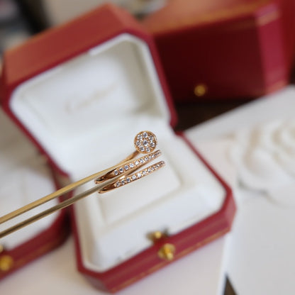 [AURORA]JUSTE RING 1.8MM PINK GOLD DOUBLE ROW DIAMONDS
