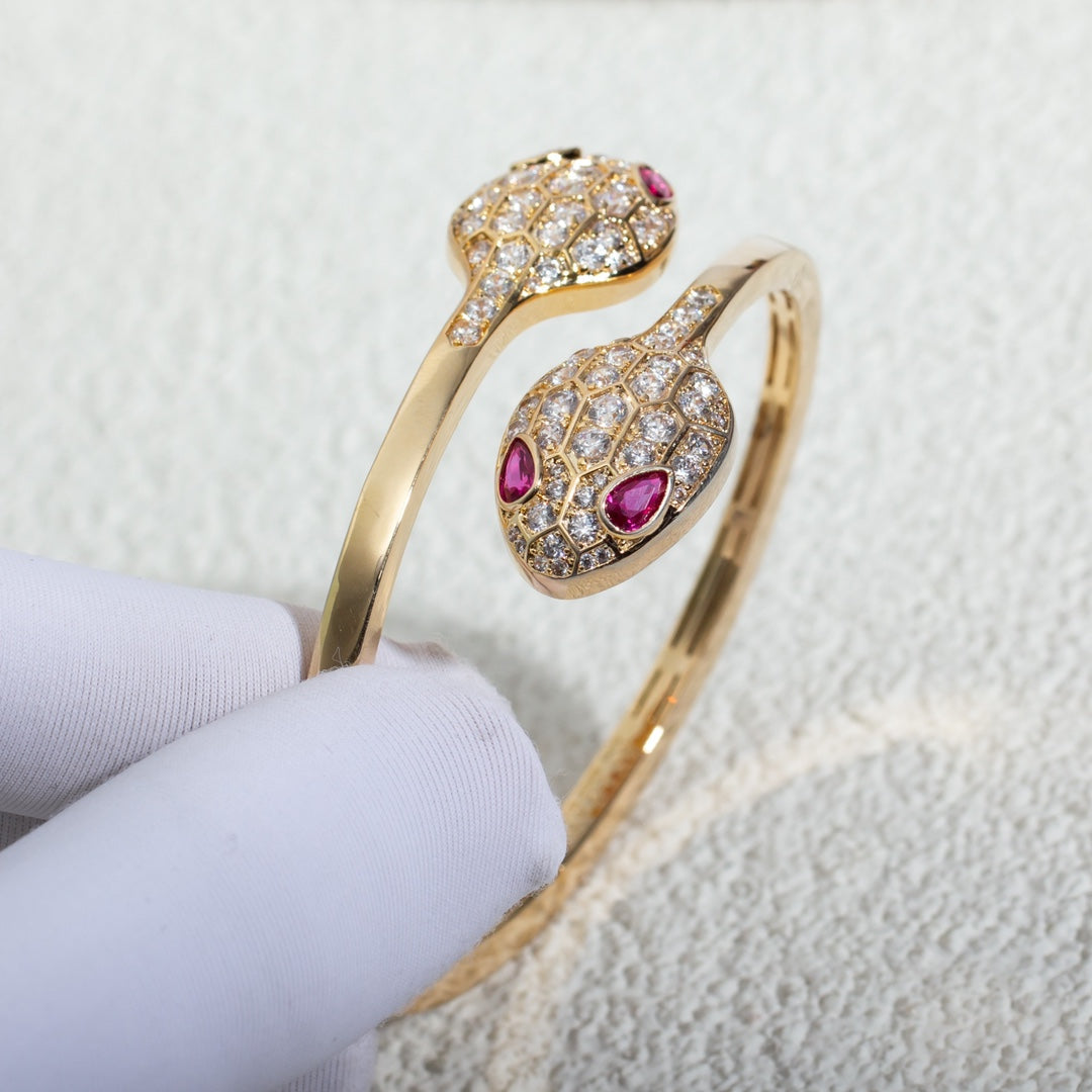 [AURORA]SERPENTI ARMBAND ROTGOLD DIAMANT DOPPELSCHLANGE