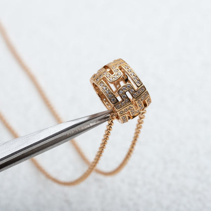 [AURORA]PARENTESI NECKLACE PINK GOLD DIAMOND