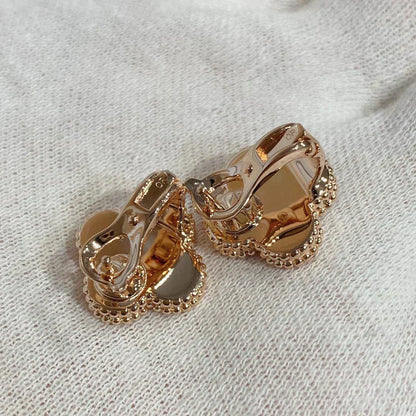 [basloveJW]CLOVER MEDIUM 1 MOTIFS CARNELIAN DIAMOND Ohrringe
