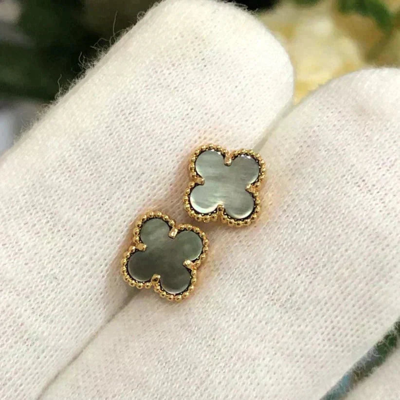 [basloveJW]CLOVER MINI 9,5MM GRAU MOP OHRRINGE