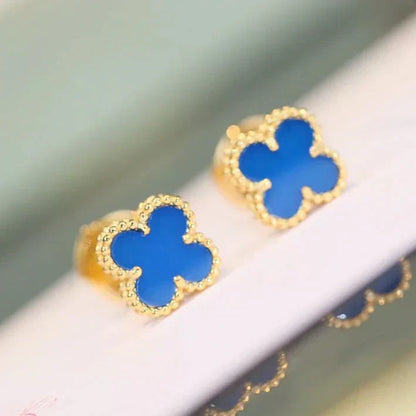 [basloveJW]CLOVER MINI 9,5MM TÜRKIS OHRRINGE