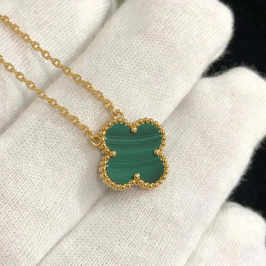 [basloveJW]CLOVER 15MM MALACHIT EINZELNE BLUMENKETTE