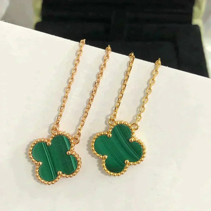 [basloveJW]CLOVER 15MM MALACHIT EINZELNE BLUMENKETTE