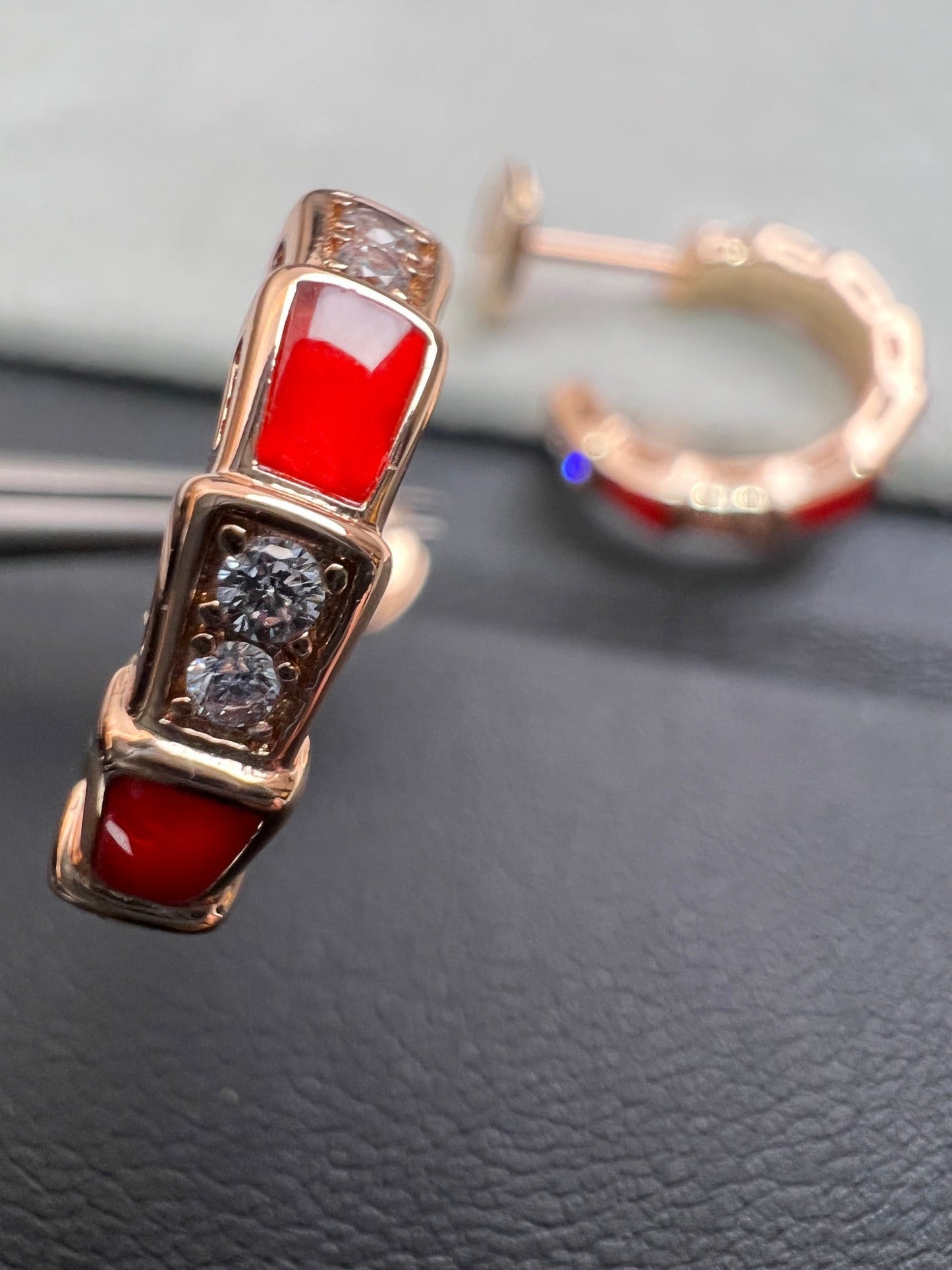 [AURORA]SERPENTI KARNEOL ROTGOLD OHRRINGE