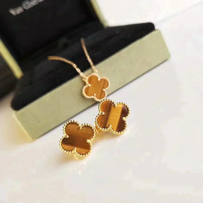 [basloveJW]CLOVER MEDIUM 1 MOTIFS TIGERAUGE OHRRINGE