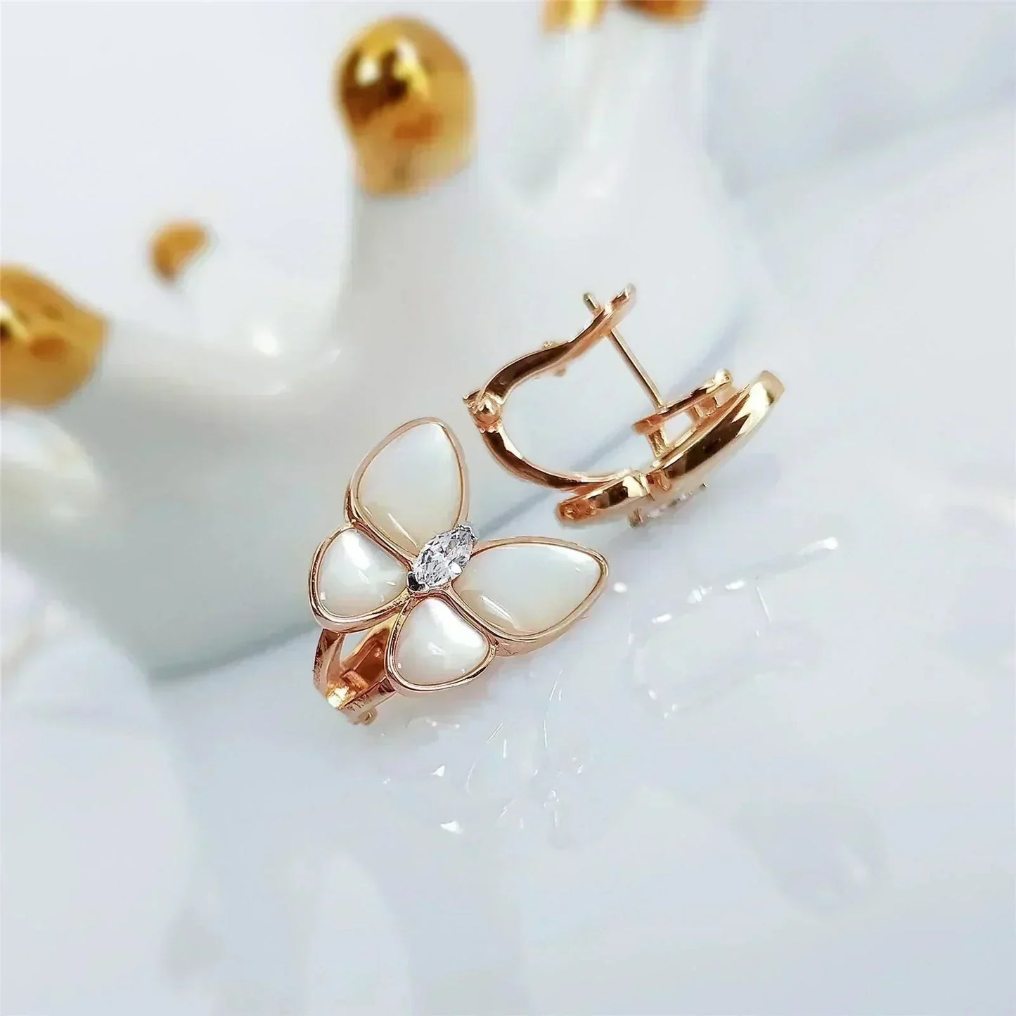 [basloveJW] SCHMETTERLINGS-MOP-DIAMANT-OHRRINGE